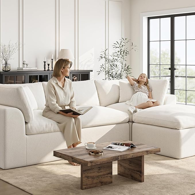 36 Inch Corner Seat | Modular Sectional Couch Sofa | Ivory White