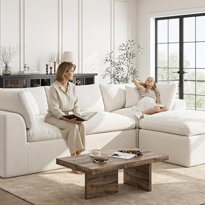36 Inch Corner Seat | Modular Sectional Couch Sofa | Ivory White
