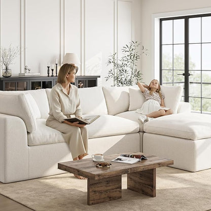 Loveseat Sofa | 72 Inch Modern Boneless Couch for Small Spaces | 2 Seater Small Sofa for Apartment Bedroom Living Room | Love Seat Ivory White