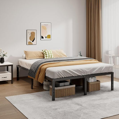 LUMUNANCE Metal Bed Frame California King Size - 16 Inch Heavy-Duty Cal King Platform Bed Frame No Box Spring Needed, Easy Assembly, Noise-Free, Sturdy Mattress Foundation, Underbed Storage Space