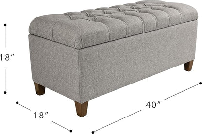 HomePop Ainsley 40" Storage Ottoman Bench - Gray Fabric