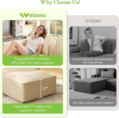 Welzona 75" loveseat Sofa, Comfy Chenille Love Seat, Wood Frame Small Couches for Small Spaces, Tool-Free Setup 2 Seater Modern Loveseat, 22"Deep Seat Sofas for Living Room, Apartment, Bedroom, Camel