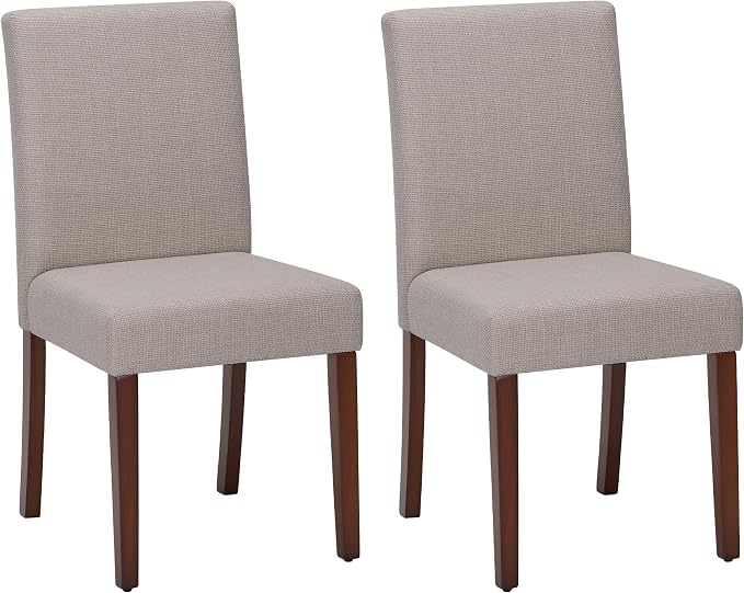 MALOL Upholstered Dining Chairs Set of 2, Modern Fabric Dining Room Chair, Wooden Dining Chair, Kitchen Side Chairs, Farmhouse Dinner Chair with High Back for Kitchen, Brown