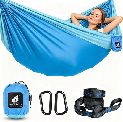 SUNCREAT Hammocks Camping Hammock, Travel Hammock Lightweight Portable, Blue