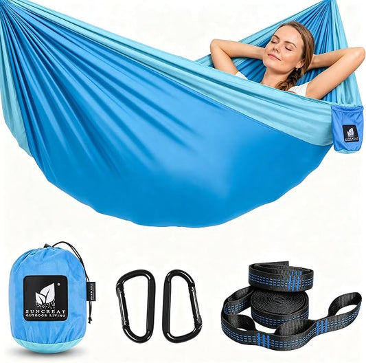 SUNCREAT Hammocks Camping Hammock, Travel Hammock Lightweight Portable, Blue