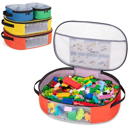 Rexmica 4pcs Toy Storage Organizer Bag for Building Bricks, Travel Bag for Building Blocks, Puzzle, Car Toy, Magnetic Toys, Dolls, Board Game Storage Organizer Case Container