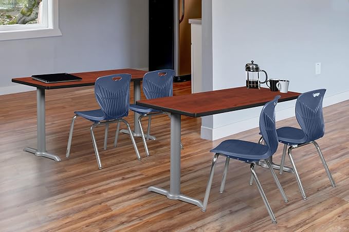 Romig Pillar 72" x 24" Training Table- Cherry/Grey Base
