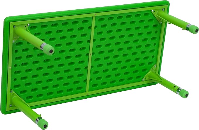 Flash Furniture Wren 24''W x 48''L Rectangular Green Plastic Height Adjustable Activity Table