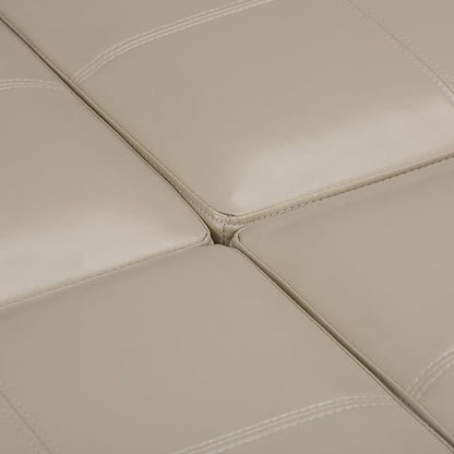SIMPLIHOME Avalon Wide Contemporary Square Coffee Table Storage Ottoman, Satin Cream, Table Ottoman