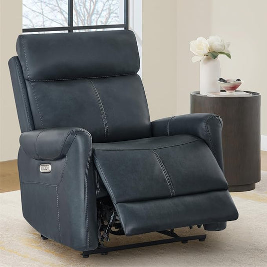 KISLOT Leather Recliner Chair for Adults Wall Hugger RV Recliner with USB Charging Ports Electric Power Reclining Sofa for Living Room Home Theater Seating Bedroom