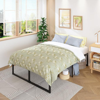 Lutown-Teen 18 Inch King Bed Frame Sturdy Mattress Foundation, Heavy Duty Metal Platform with Steel Slats Support No Box Spring Needed, Noise Free, Easy Assembly, Black