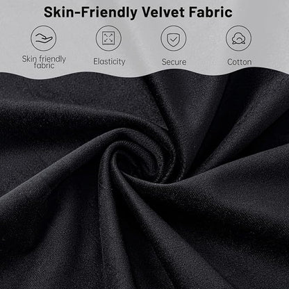 Furniliving Velvet Accent Chair for Living Room, Upholstered Reading Chair with High Backrest, Tufted-Button Wingback Armchair for Bedroom, Dressing Room, Home Office, Black, Set of 2