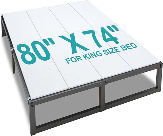 Lutown-Teen Bunkie Board King Under Mattress High-Density Polymer Mattress Support Board King Anti-Sag, Breathable, Moisture Resistant, Noise Minimizing, White