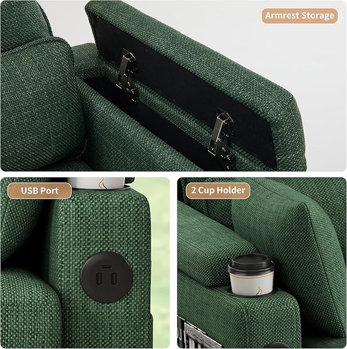 81" L-Shaped Sectional Sofa Couch, Pull-Out Sleeper Sofa Bed with Storage Chaise, Double Cup Holders, Dual USB Charging Ports, Couches for Living Room Apartment