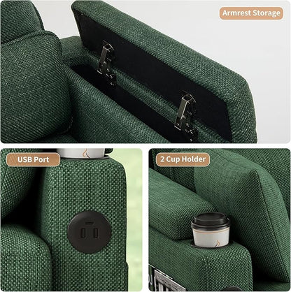 81" L-Shaped Sectional Sofa Couch, Pull-Out Sleeper Sofa Bed with Storage Chaise, Double Cup Holders, Dual USB Charging Ports, Couches for Living Room Apartment