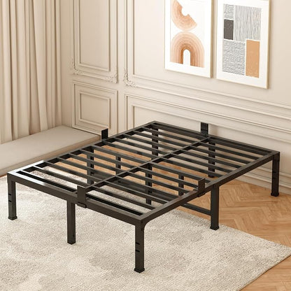 Full Bed Frames,16 Inch Heavy Duty Metal Platform Bed Frame Full Size Support Up to 3500 lbs,No Box Spring Needed,Headboard Compatible,Steel Slat Support,Noise Free,Easy Assembly