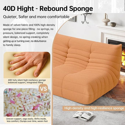 WHGBJA Bean Bag Chairs for Adults with Memory Foam Couch, Loveseat Sofa Chair for Bedroom, Living Room, Reading, Gaming Floor Sofa Couch, Boneless, Comfy