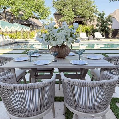 PURPLE LEAF Patio Dining Set for 10 All-Weather Wicker 11 Piece Aluminium Outdoor Table and Chairs Set Included Cushions for Backyard Indoor Decor Kitchen Modern Outdoor Furniture Set Champagne