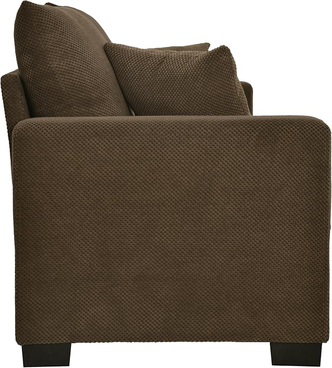 Ball & Cast 69" Loveseat Sofa, Modern Love Seat Couches for Living Room,Upholstered 2 Seater Small Couch with Throw Pillows for Bedroom,Apartment,Office,Easy Assembly,Coffee