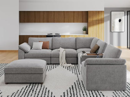 EASE MOOSE Modular Sofa,Oversized L Shape Sectional Sofa,Grey