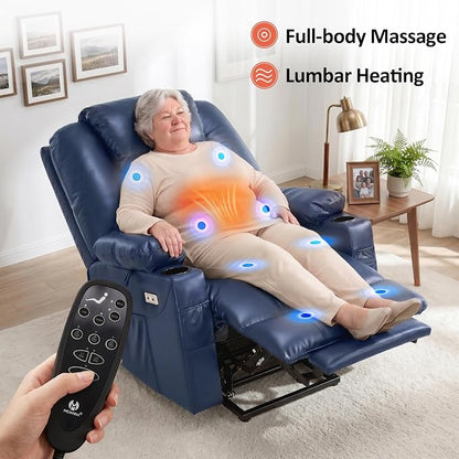 MCombo Power Lift Recliner Chair for Elderly R7042(Blue, Small-Wide)