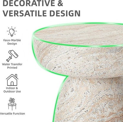 28" Large Side Table Outdoor, Modern Geometric Pedestal End Table, Multi-Functional & Decorative Coffee Table, Accent Table, Planter Stand for Garden Patio Porch Balcony or Living Room Decor