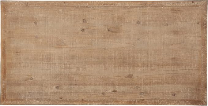 Kate and Laurel Wyldwood Farmhouse Wooden Desk; 46 x 24 x 30; Brown and White; Rustic Carved Wood Computer Desk for Functional and Stylish Home Office Decor