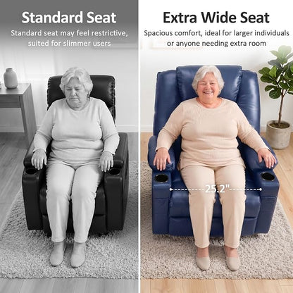 MCombo Power Lift Recliner Chair for Elderly R7042(Blue, Small-Wide)