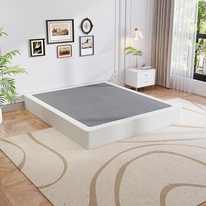 OSASET California King Box Spring, 9 Inch Metal California King Box Spring Only, Heavy Duty Metal Frame Mattress Foundation Support for 3500lbs, Easy Assembly, Noise Free, Non Slip
