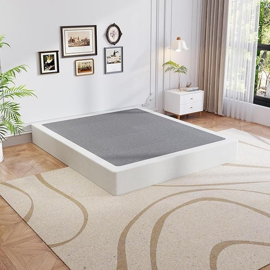 OSASET California King Box Spring, 9 Inch Metal California King Box Spring Only, Heavy Duty Metal Frame Mattress Foundation Support for 3500lbs, Easy Assembly, Noise Free, Non Slip