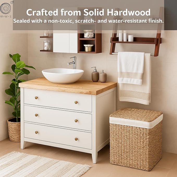 White Oak Solid Wood Table Top - Live Edge Wood Slab for Desktop, Countertop, Laundry, DIY Tabletop, Desk Top - 27" D x 60" W, Fully Finished and Scratch Resistant