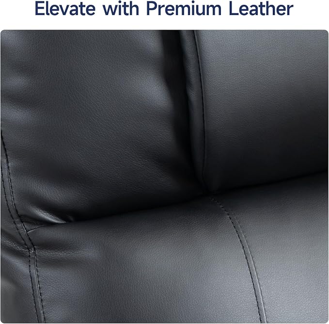 Brage Living Power Lift Recliner Chair for Elderly with Massage & Heat, PU Leather Electric Recliner with USB Charge Port, 160° Adjustable Recline, Stand Assist, Remote Control, Cup Holders (Black)