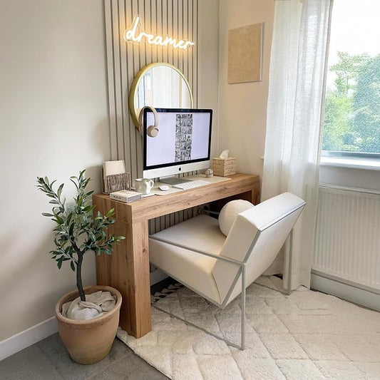 Mobili Fiver, Evolution Desk 47.2 x 15.7 in, Rustic Oak with Two Legs, Made in Italy