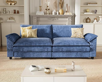 Homall 80" Modular Sectional Sofa, Loveseat Sofa Couch with Double-Layer Cushion, DIY Combination Chenille Deep 2-Seat Cloud Couch for Living Room, Apartment (Dark Blue, Loveseat Sofa)