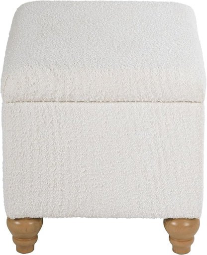 HomePop 22" Medium Rectangular Storage Ottoman - Cream Boucle