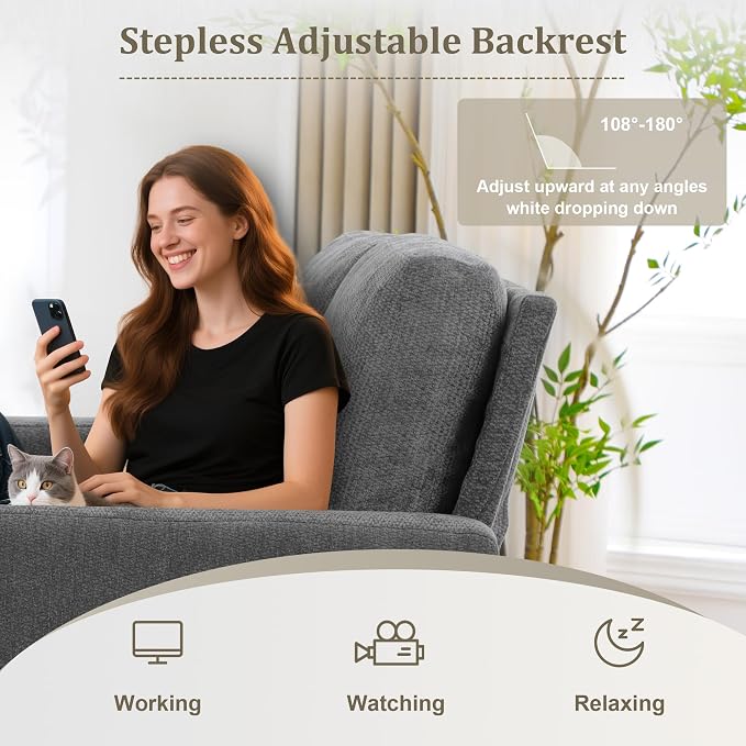 3 in 1 Folding Convertible Sleeper Sofa Bed Pull Out Couch with Side Pockets USB Port Side Table Loveseat Sofa Bed with Adjustable Backrest for Living Room Bedroom 66" Darkgrey 2 SEAT