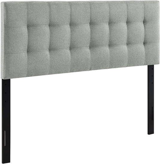Modway Lily Tufted Linen Fabric Upholstered Full Headboard in Gray