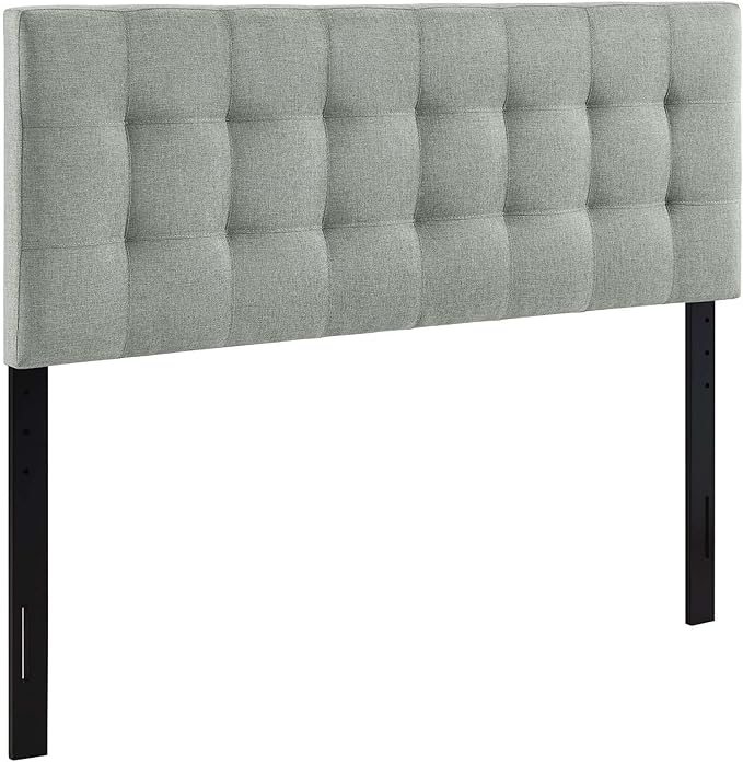 Modway Lily Tufted Linen Fabric Upholstered Full Headboard in Gray