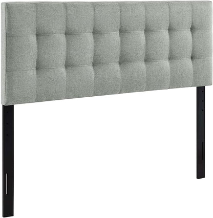 Modway Lily Tufted Linen Fabric Upholstered Full Headboard in Gray
