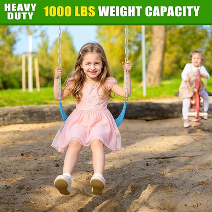 2Pcs 60" Heavy Duty Swing Chain with Carabiners Hanging Chains with Hooks 1000 LBs Capacity Porch Swing Chains White Coated Chain for Hanging Chair, Hammock Chairs, Egg Chairs, Heavy Bags