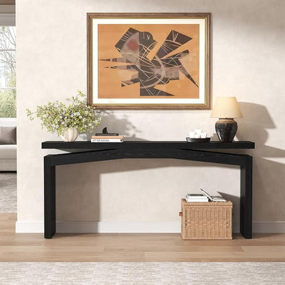 Epecoya 63-Inch Black Console Tables for Entryway, Wooden Sofa Console Table Behind Couch Mid Century, Entryway Console Tables for Living Room, Entry Way, Hallway, Black