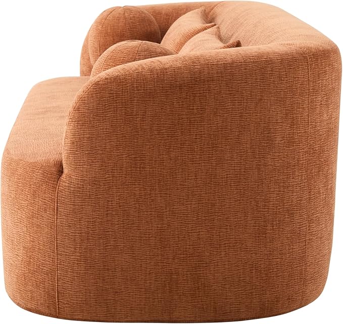 86" Chenille Cloud Loveseat Couch - Frameless Memory Foam Sofa with Pocket Springs | No Assembly Luxury 3-Seater Modern Curved Floor Sofa in a Box for Living Room & Apartment | Breathable material
