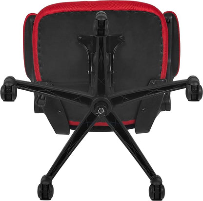 Flash Furniture Kelista Mid-Back Red Mesh Swivel Ergonomic Task Office Chair with Flip-Up Arms