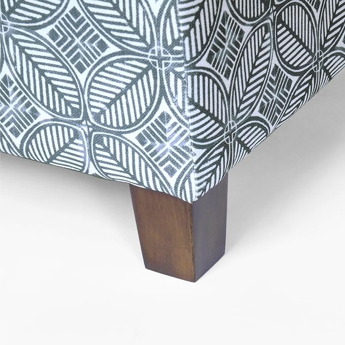 HomePop 18" Classic Square Storage Ottoman - Blue Indigo Print