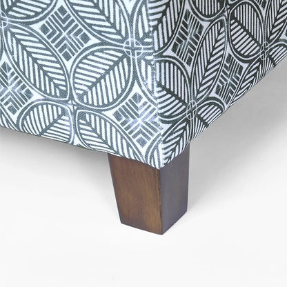 HomePop 18" Classic Square Storage Ottoman - Blue Indigo Print
