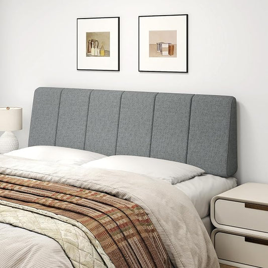 Queen Size Headboard Only-No Assembly, Upholstered Headboard Queen Size Linen Fabric Modern Style Headboards Extra-Thick, Dark Gray