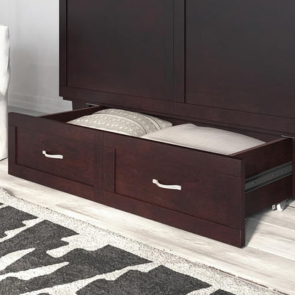 AFI, Monroe Queen Murphy Bed Chest with 6" Mattress, Storage Drawer & Built-in USB Charger, Espresso