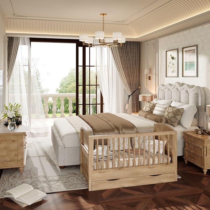 4-in-1 Convertible Crib, Converts to Toddler Bed and Full Bed