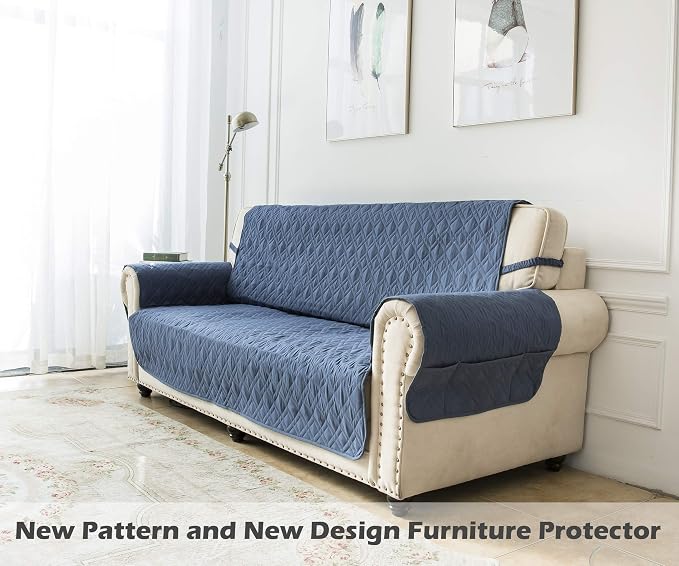 Ameritex Waterproof Nonslip Recliner Cover Stay in Place, Dog Chair Cover Furniture Protector, Ideal Recliner Slipcovers for Pets and Kids (Blue, 23")