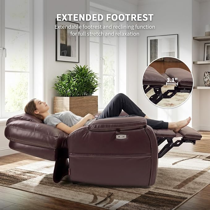 EONIX Triple Motor Lay Flat Power Lift Recliner Chair for Elderly with Adjustable Headrest, 400lbs Electirc Lift Chair for Living Room, Lumbar Pillow, Extended Footrest, Dark Brown